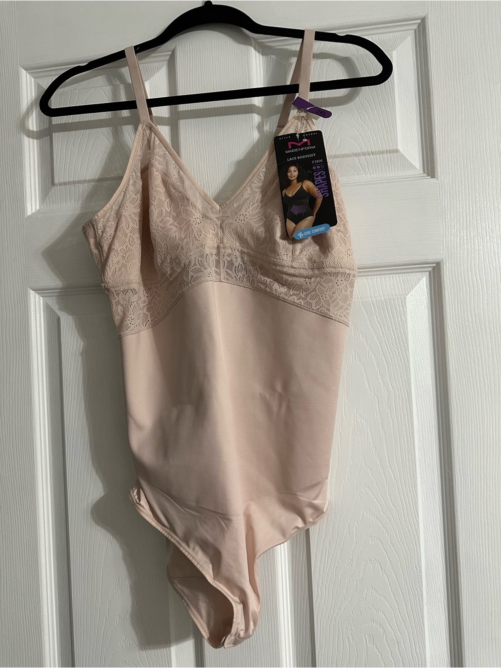 Maidenform Light Nude Lace-Top Shaping Bodysuit